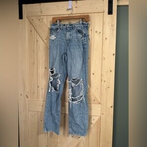 Women's American Eagle Outfitters Highest Rise Baggy‎ Straight Size 6 Long